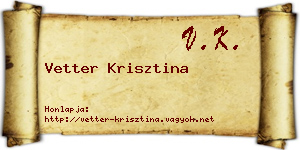 Vetter Krisztina névjegykártya